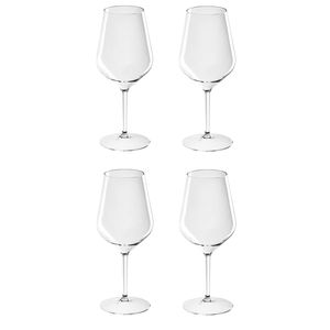 4x Witte of rode wijn glazen 47 cl/470 ml van onbreekbaar kunststof - Wijnglazen