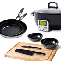 Zwarte all-in-one set 8-delig