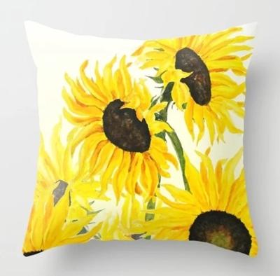 2 stuks 45x45cm geel gestreepte kussensloop geometrische gooien kussen kussensloop afdrukken Cushion kussen zaak slaapkamer Office grootte: 450 * 450