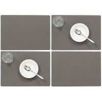 Set van 4x stuks stevige luxe Tafel placemats Plain donkergrijs 30 x 43 cm