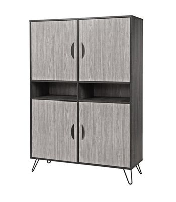 Wandkast | Meubelserie Moon | Lichtgrijs en donkergrijs | 112 x 40 x 160 (h) cm Wandkast | Meubelserie Moon | Lichtgrijs en donkergrijs | 112 x 40 x 160 (h) cm