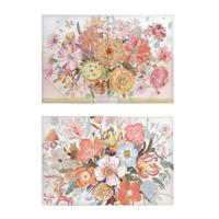 Canvas DKD Home Decor Blommor (2 Stuks) (90 x 3 x 60 cm)
