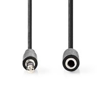 Nedis Stereo-Audiokabel | 3,5 mm Male | 3,5 mm Female | Vernikkeld | 2.00 m | Rond | Zwart | Label - CAGL22050BK20