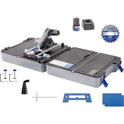 Dremel DREMEL Mobile Sägestation 12V mit Sägetisch-Koffer und Laser CS12V-S1C Afkort-, verstek- en tafelcirkelzaag