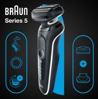 Braun Series 5 51-W4200cs Scheerapparaat met scheerblad Zwart, Wit - thumbnail