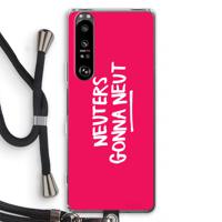 Neuters (roze): Sony Xperia 1 III Transparant Hoesje met koord