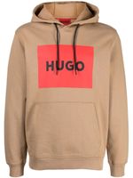 HUGO hoodie à logo imprimé - Marron - thumbnail