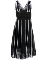 Karl Lagerfeld robe KI mi-longue brodée de dentelle - Noir