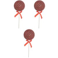 3x Kerst hangdecoratie rood/witte lolly snoepgoed 36 cm - Kersthangers - thumbnail
