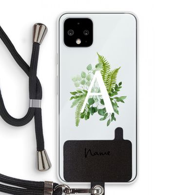 Green Brush: Pixel 4 Transparant Hoesje met koord