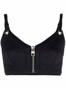 Alexander McQueen haut crop zippé - Noir