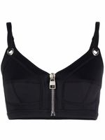 Alexander McQueen haut crop zippé - Noir - thumbnail