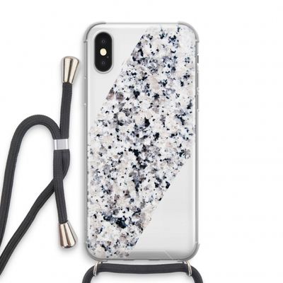 Gespikkelde marmer: iPhone XS Transparant Hoesje met koord