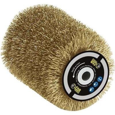 Messing draadborstel 0.3mm Ø80mm - L 100mm voor strippen / ontvetten