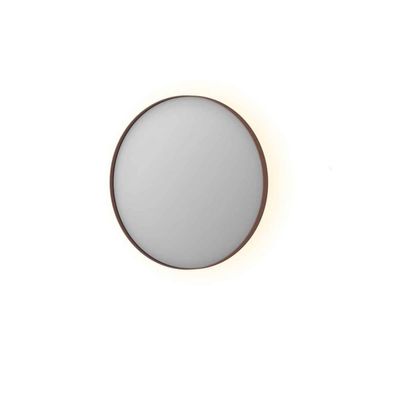 Spiegel Ink SP17 Rond Colour Changing LED Rondom 60 x 4 x 60 cm Dimbaar In Aluminium Kader Geborsteld Koper Ink