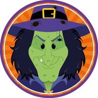 10x Halloween onderzetters heks - thumbnail