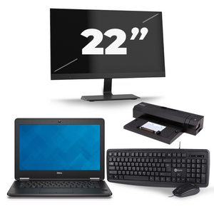 Dell Latitude E7240 - Intel Core i5-4e Generatie - 12 inch - 8GB RAM - 256GB SSD - Windows 11 + 1x 22 inch Monitor