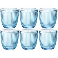 Set van 12x stuks waterglazen/drinkglazen blauw 290 ml - thumbnail