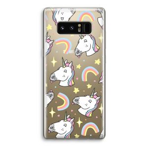 Rainbow Unicorn: Samsung Galaxy Note 8 Transparant Hoesje