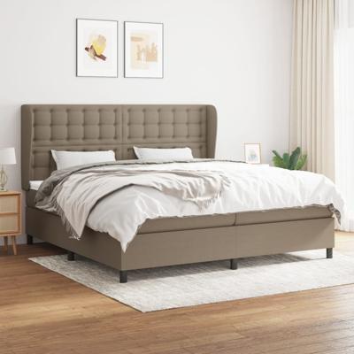 Boxspring met matras stof taupe 200x200 cm