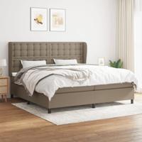 Boxspring met matras stof taupe 200x200 cm