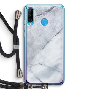 Witte marmer: Huawei P30 Lite Transparant Hoesje met koord