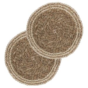 Set van 6x stuks placemats zeegras naturel 38 cm