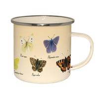 Esschert Design Emaille mok vlinders Esschert Design Emaille mok vlinders