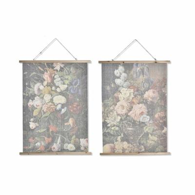 Schilderij DKD Home Decor Blommor Modern 75 x 2 x 100 cm (2 Stuks)