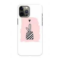 Zwart-wit cactus: Volledig geprint iPhone 12 Pro Hoesje