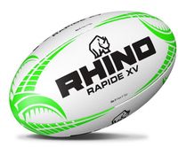 Rhino rugbybal Rhino Rapide XV rubber/katoen wit/groen - thumbnail