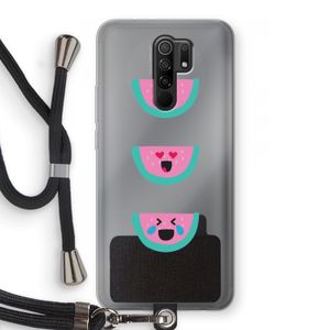 Smiley watermeloen: Xiaomi Redmi 9 Transparant Hoesje met koord