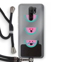 Smiley watermeloen: Xiaomi Redmi 9 Transparant Hoesje met koord
