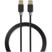 Kabel USB 2.0 | A male - A male | 2,0 m | Antraciet [CCBW60000AT20] - thumbnail