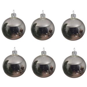 Decoris kerstballen - 6x st - zilver - 8 cm - glas - kerstversiering