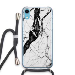 Witte marmer 2: iPhone XR Transparant Hoesje met koord