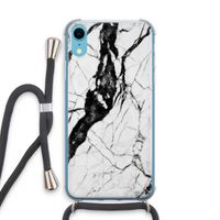 Witte marmer 2: iPhone XR Transparant Hoesje met koord
