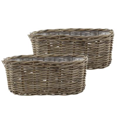 VD Leeden Opbergmand Klassiek - 2x - bruin - rechthoek?- 50 x 20 x 20 cm - rotan - gevlochten riet VD Leeden Opbergmand Klassiek - 2x - bruin - rechthoek?- 50 x 20 x 20 cm - rotan - gevlochten riet