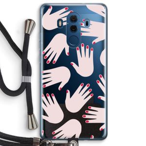 Hands pink: Huawei Mate 10 Pro Transparant Hoesje met koord