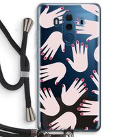 Hands pink: Huawei Mate 10 Pro Transparant Hoesje met koord