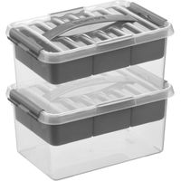 2x Opberg boxen/opbergdozen tray 6 liter 30 x 20 x 14 cm - thumbnail