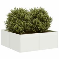 VidaXL Plantenbak 80x80x30 cm staal wit