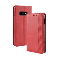 Magnetische Buckle retro textuur horizontale Flip lederen case voor Galaxy S10 lite met houder & kaartsleuven & portemonnee (rood)