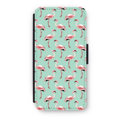 Flamingoprint groen: iPhone SE 2020 Flip Hoesje