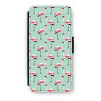 Flamingoprint groen: iPhone SE 2020 Flip Hoesje