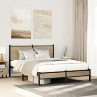 Bedframe zonder matras metaal sonoma eikenkleurig 137x190 cm