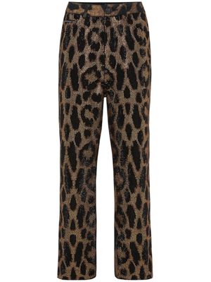Philipp Plein jean à ornements en cristal - Marron