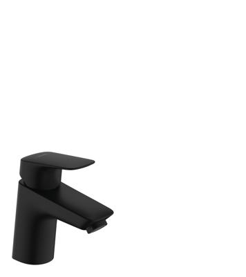 Hansgrohe Logis ééngreeps wastafelmengkraan 70 met metalmet PopUp trekwaste, mat zwart