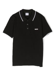 BOSS Kidswear polo à logo embossé - Noir