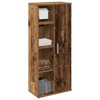 Badkamerkast met rolhouder 39x22x90 cm oud houtkleurig